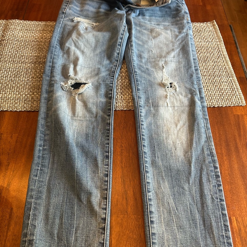 American Eagle Extreme Flex 4 Slim Straight Men’s Distressed Blue Jeans